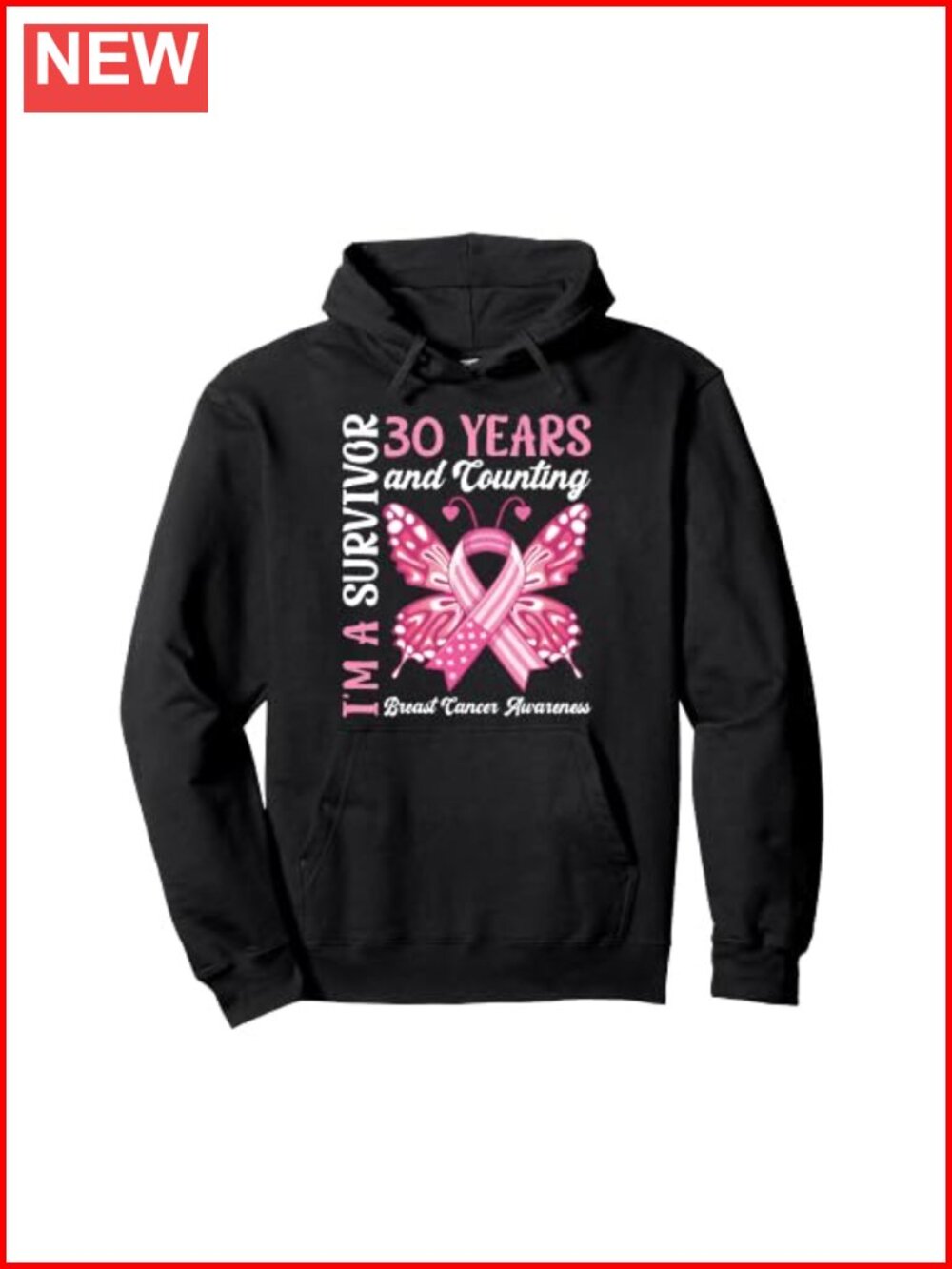 Breast Cancer Awareness 30 Years Survivor Pullover Hoodie